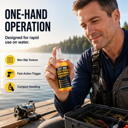 🎣60ML Soft Bait Scent Reviver Spray – High-Concentration Fishing Lure Attractant for Soft Plastics & Jigs