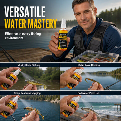 🎣60ML Soft Bait Scent Reviver Spray – High-Concentration Fishing Lure Attractant for Soft Plastics & Jigs