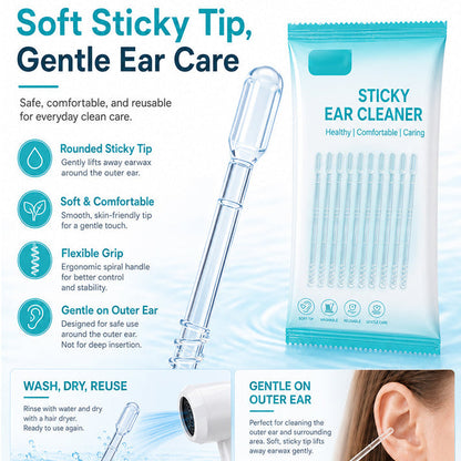 🎁 2026 New Arrivals 50% off💥Soft sticky ear cleaning sticks, effective removal of dry earwax
