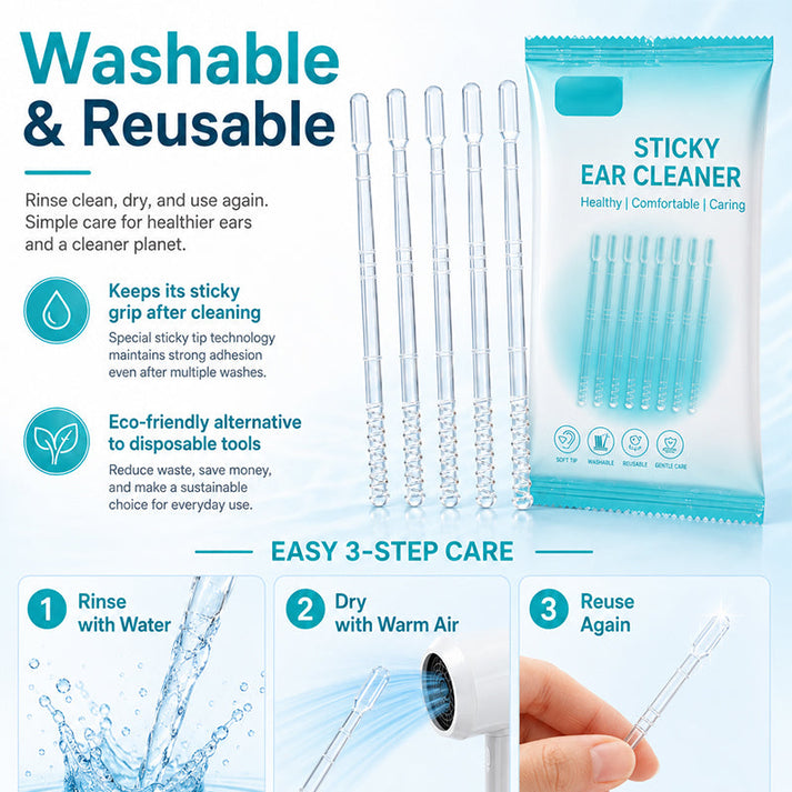 🎁 2026 New Arrivals 50% off💥Soft sticky ear cleaning sticks, effective removal of dry earwax