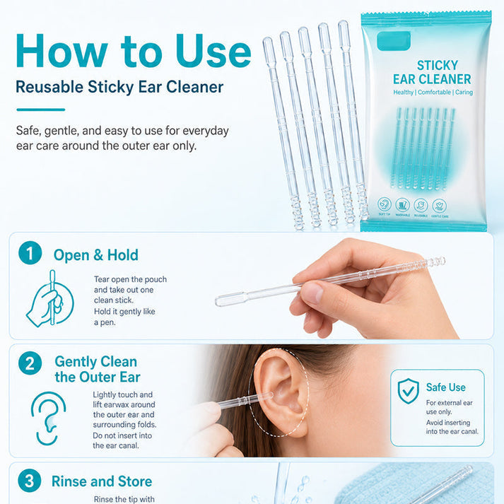 🎁 2026 New Arrivals 50% off💥Soft sticky ear cleaning sticks, effective removal of dry earwax